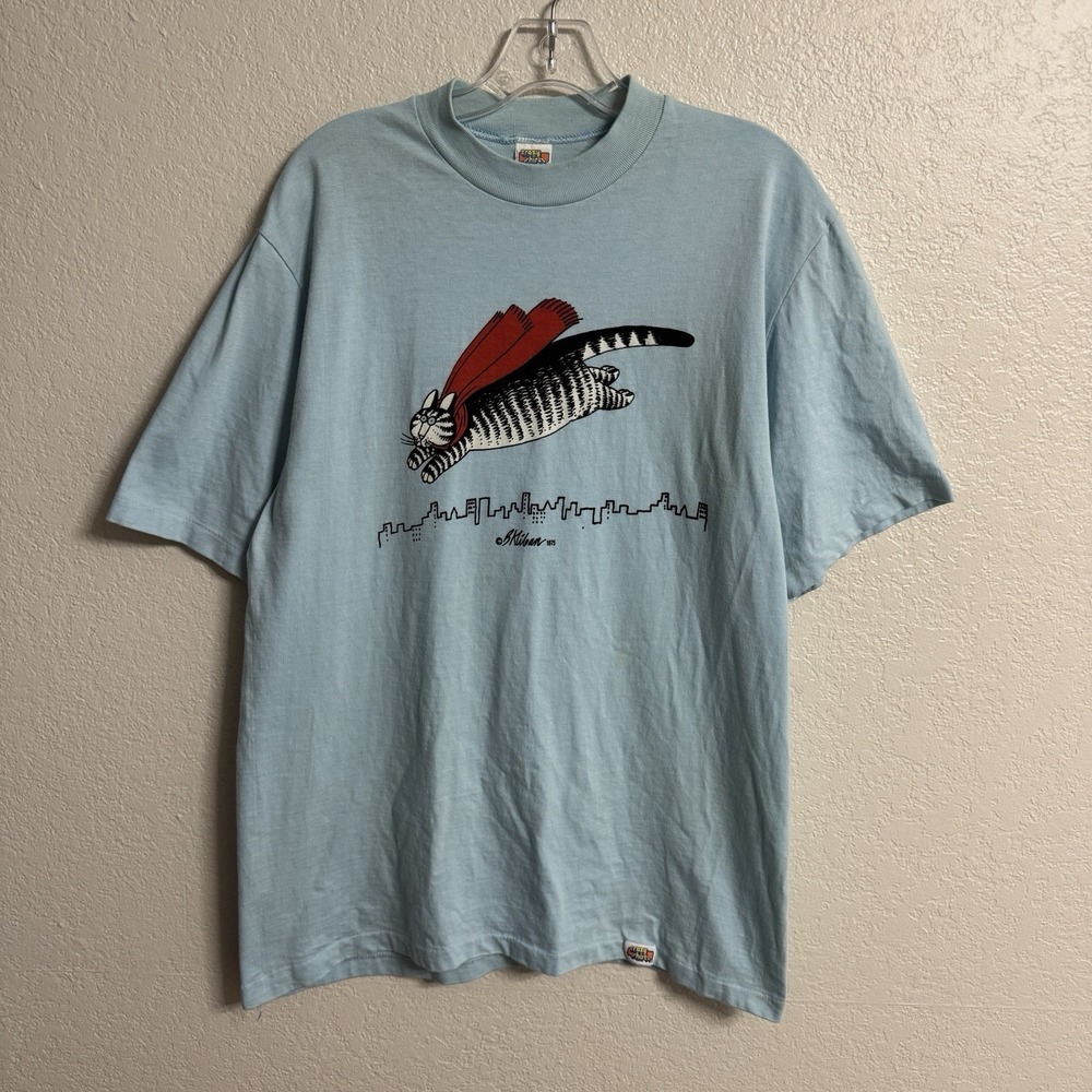 Vtg Crazy Shirt B Kliban Super Hero Cat 1975 Single Stitch Tee‎ T Hawaii